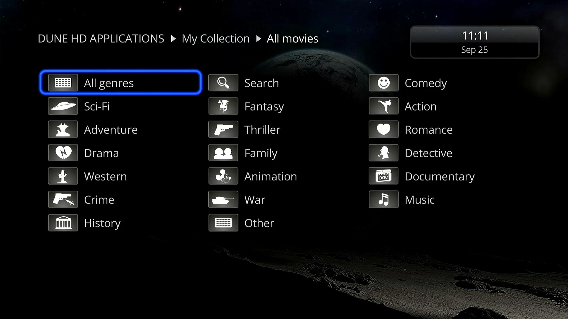 Dune HD My Collection movie library
