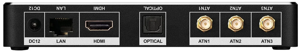 Rear panel and connection ports of the R_volution PlayerMini media player