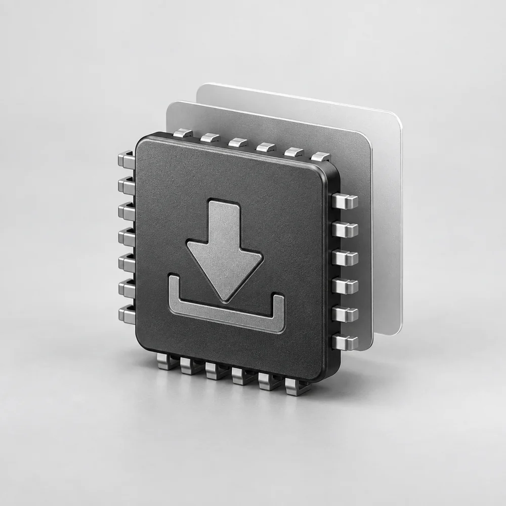 Monochrome firmware download illustration