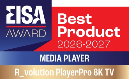 EISA Best Product 2026โ2027, Media Player โ R_volution PlayerPro 8K TV